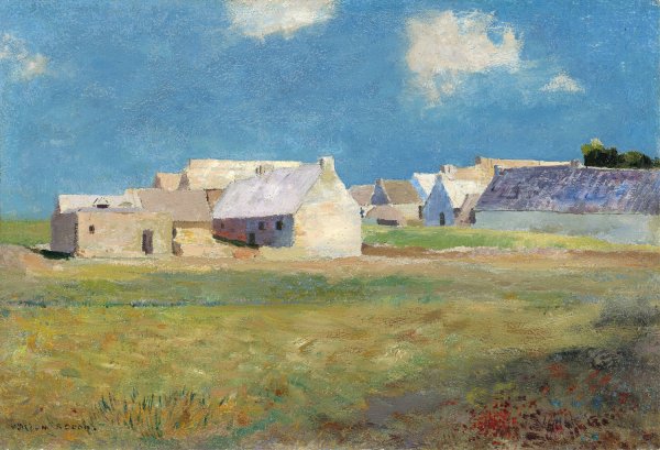Breton Village  by Odilon Redon - Hand-Painted Oil Painting Reproduction