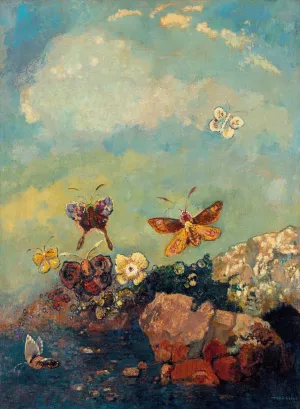 Butterflies by Odilon Redon Oil Painting