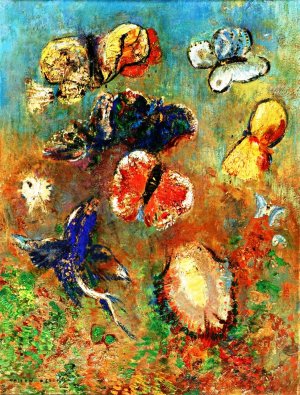 Butterflies by Odilon Redon Oil Painting
