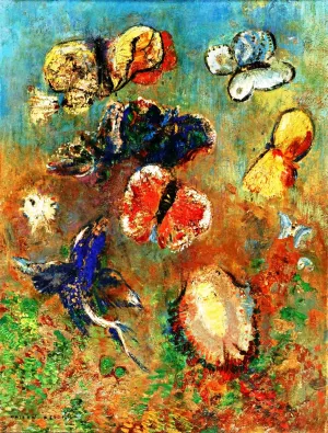 Butterflies by Odilon Redon Oil Painting