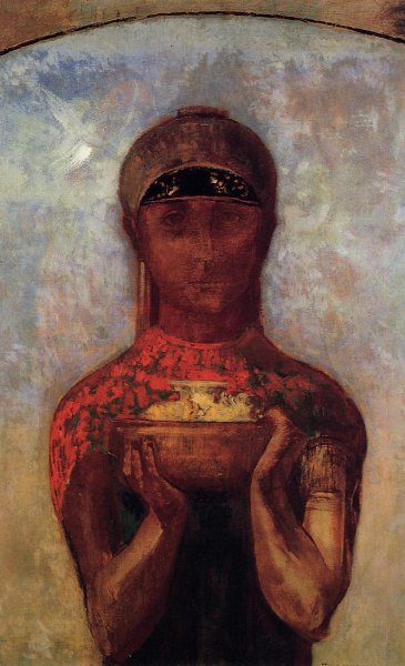 Chalice of Mystery by Odilon Redon - Hand-Painted Oil Painting Reproduction