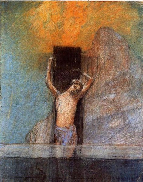 Christ on the Cross by Odilon Redon - Hand-Painted Oil Painting Reproduction