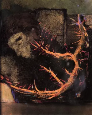 Christ with Red Thorns Oil painting by Odilon Redon