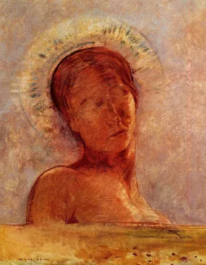 Closed Eyes Oil painting by Odilon Redon