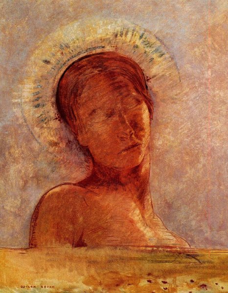 Main Product Photo of Closed Eyes Painting by Odilon Redon