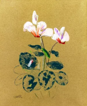 Cyclamen painting by Odilon Redon