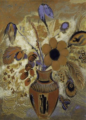 Etruscan Vase with Flowers by Odilon Redon Oil Painting