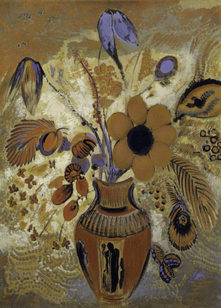 Main Product Photo of Etruscan Vase with Flowers  Painting by Odilon Redon