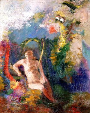 Eve in a Landscape Oil painting by Odilon Redon