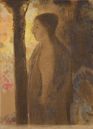 Figure devant un arbre by Odilon Redon Oil Painting