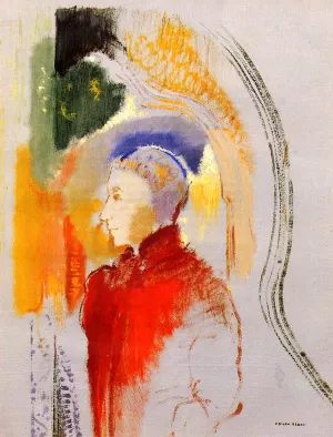 Figure in Profile by Odilon Redon Oil Painting