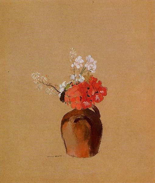 Flowers in a Pot by Odilon Redon - Hand-Painted Oil Painting Reproduction