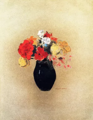 Flowers in a Vase by Odilon Redon Oil Painting