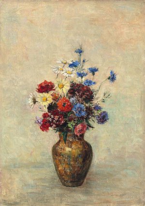 Flowers in a Vase by Odilon Redon Oil Painting