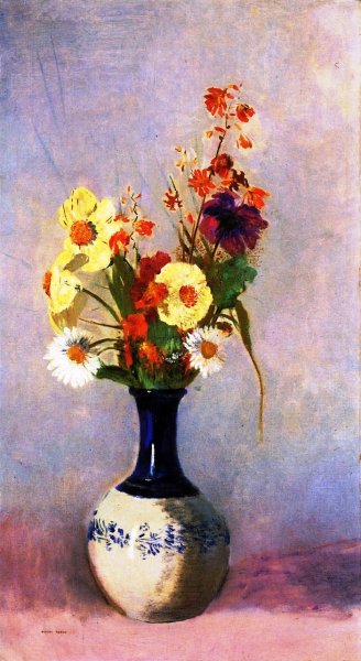 Flowers in a Vase by Odilon Redon - Hand-Painted Oil Painting Reproduction