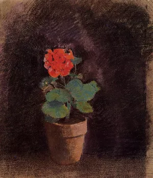 Geranium by Odilon Redon - Oil Painting Reproduction
