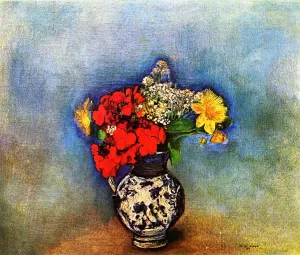 Geraniums by Odilon Redon - Oil Painting Reproduction
