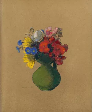 Geraniums et fleurs des champs by Odilon Redon Oil Painting
