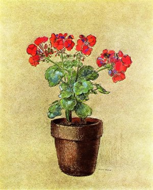 Geraniums by Odilon Redon Oil Painting