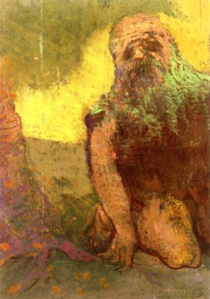 Hermit Oil painting by Odilon Redon
