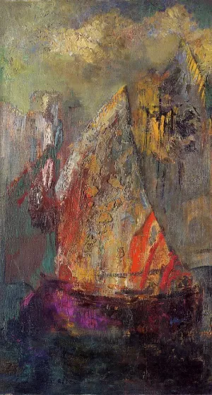 La Barque Oil painting by Odilon Redon