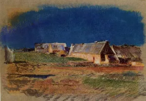 Landscape in Brittany, Peyrelebade painting by Odilon Redon