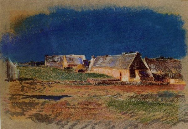 Landscape in Brittany, Peyrelebade by Odilon Redon - Hand-Painted Oil Painting Reproduction
