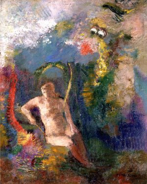 Landscape with Eve Oil painting by Odilon Redon