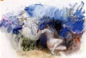 Leda and the Swan by Odilon Redon - Oil Painting Reproduction