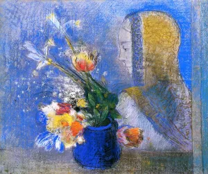 Meditation Oil painting by Odilon Redon