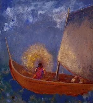 Mysterious Boat Oil painting by Odilon Redon