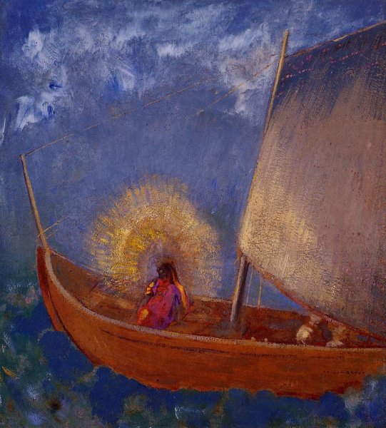 Mysterious Boat by Odilon Redon - Hand-Painted Oil Painting Reproduction