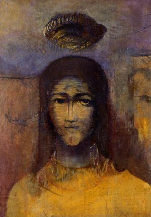 Mysterious Head Oil painting by Odilon Redon