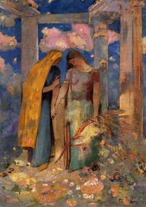 Mystical Conversation Oil painting by Odilon Redon