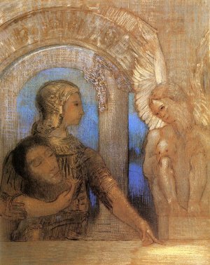 Mystical Knight Oil painting by Odilon Redon