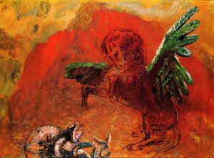 Pegasus and the Hydra by Odilon Redon Oil Painting