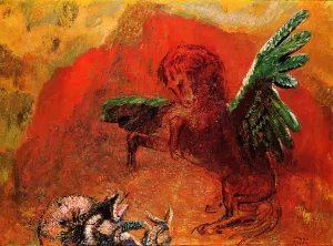 Pegasus and the Hydra by Odilon Redon - Oil Painting Reproduction