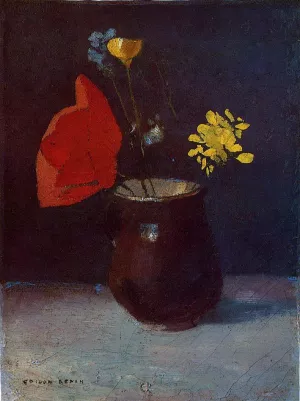 Pitcher of Flowers Oil painting by Odilon Redon