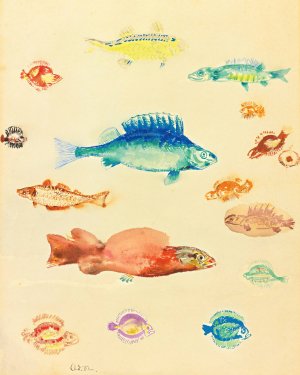 Poissons by Odilon Redon Oil Painting