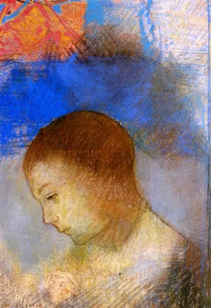 Portrait of Ari Redon in Profile by Odilon Redon - Oil Painting Reproduction
