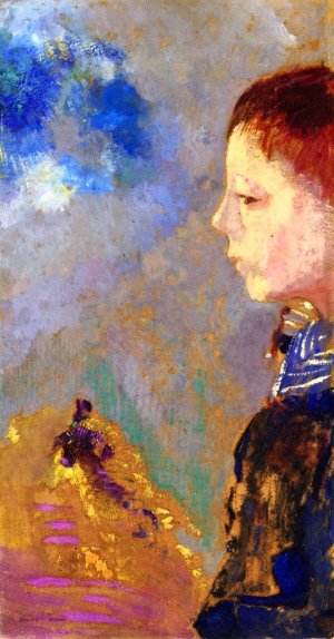 Portrait of Ari Redon with Sailor Collar by Odilon Redon Oil Painting