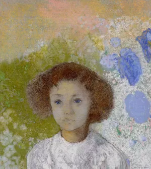 Portrait of Genevieve de Gonet as a Child Oil painting by Odilon Redon