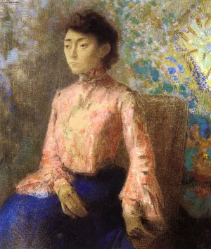 Portrait of Jeanne Chaine painting by Odilon Redon