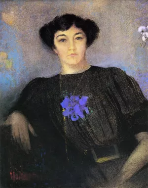 Portrait of Madame Gustave Fayet Oil painting by Odilon Redon