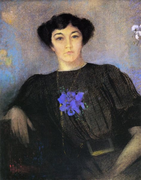 Main Product Photo of Portrait of Madame Gustave Fayet Painting by Odilon Redon