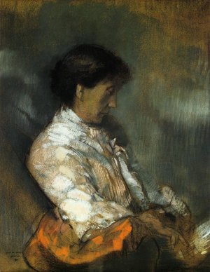 Portrait of Madame Redon Oil painting by Odilon Redon