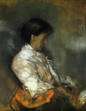 Portrait of Madame Redon painting by Odilon Redon