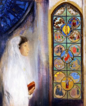 Portrait of Mlle. Simonne Oil painting by Odilon Redon