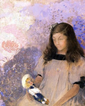 Portrait of Simone Fayet Oil painting by Odilon Redon