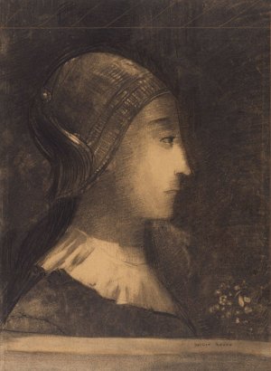 Profil de femme a droite by Odilon Redon Oil Painting